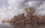 Jan van  Goyen River Landscape painting